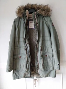 WOMENS "HILFIGER DENIM" SIZE LARGE, WITH INNER BODY WARMER (REMOVES) HOODED. - Picture 1 of 24