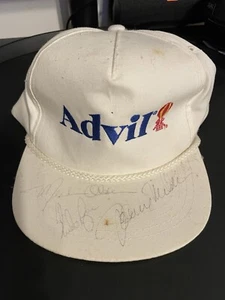Merlin Olsen, Nolan Ryan, & Johnny Miller Autographed Make A Wish Advil Hat  - Picture 1 of 5