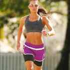 Athleta Hana 2 in 1 Purple Running Shorts Biking w Compression Liner Size S