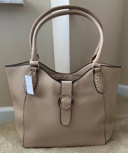Women's Blended Leather Tote Handbag Shoulder Bag Large Messenger Bag With Tag - Picture 1 of 7
