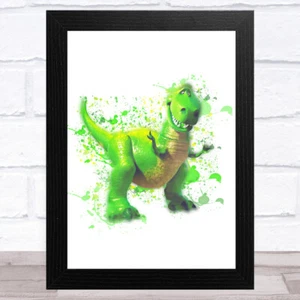 Dinosaur Rex Splatter Art Children's Kids Wall Art Print - Picture 1 of 3