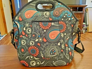 FLORAL CARRYING/HAND BAG WITH HANDLE AND ADJUSTABLE STRAP - Picture 1 of 7
