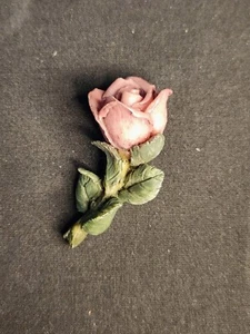 Vintage Dusty Pink Rose Lapel Pin Brooch made from Resin Spring Flower - Picture 1 of 5