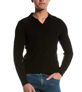 Reiss Men Malik Wool collared sweater, black, Size S - Picture 1 of 9