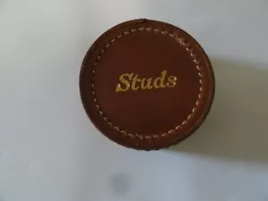RARE Vintage English 1930"s Leather Stud's box for shirt Studs - Picture 1 of 7