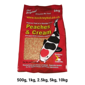 Kockney Koi Peaches & Cream Pond Fish Food: Supports Growth & Colour (500g-10kg) - Picture 1 of 7