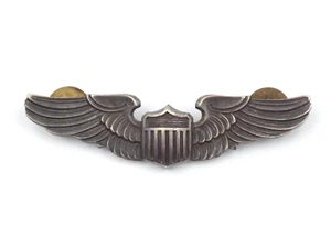 Original WWII US Army Air Force Pilot Wings 3" Sterling AMICO Short-Post - Picture 1 of 3