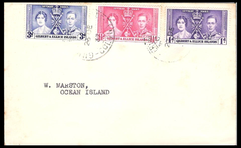 GILBERT & ELLICE ISLANDS 1937 CORONATION FDC (F) - Image 1 of 1