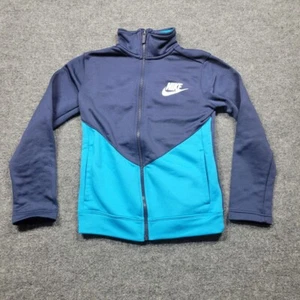 Nike Track Jacket Boys Small Blue Mock Neck Full Zip Sportswear Warm Up Training - Picture 1 of 8