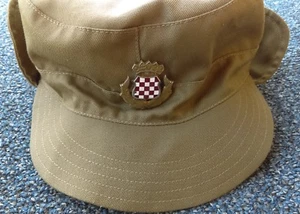 Croatian War of Independence, military cap + badge, Croatian Armay - CRO ARMY ! - Picture 1 of 4