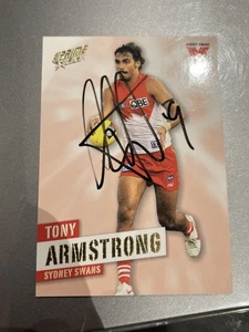 Signed 2013 SYDNEY SWANS AFL Card TONY ARMSTRONG Autograph - Foto 1 di 2