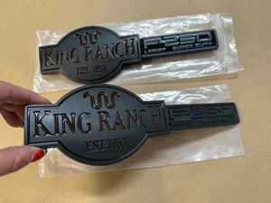 Fits 97-03 1997-2003 Ford Truck F250 King Ranch Lariat Black Emblems Pair - Picture 1 of 3
