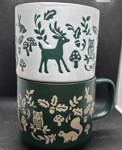 Forest Animals Coffee Mugs By Sheffield Home Large 17oz Owl, Deer, Squirrel - Picture 1 of 9