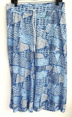 Pantalón Tango Mango Para Mujer Azul Marino/Turq/Blanco Pull-on Calce Relajado Mediano Foto 1 de 4