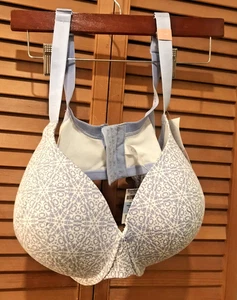 NWT Cacique Women's Purple+WHITE Stretch PADDED Lightly Lined T-Shirt Bra SZ 44F - Picture 1 of 8