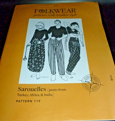 Sarouelles Folkwear 119 Turkey Africa India Pants Costume Sewing Pattern LARP - Image 1 of 4