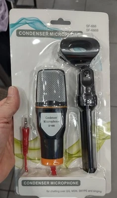 NEW! SP-666 Condenser Microphone w/ Mic Stand & 3.5mm Stereo Plug - Image 1 of 3