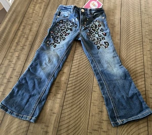 NWT BLUE DECORATIVE JEANS GIRL’S SIZE 4 - Picture 1 of 4