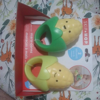Skip Hop Set of 2 Baby Rattles Corn “Mara-Corns” Maracas Shakers Toy  - Image 1 of 3