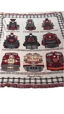 Manta de Tapeçaria Peggy Jo Vtg Railroad Trail Western - Imagem 1 de 4