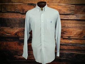 Ralph Lauren Classic Fit Long Sleeve Button Front Blue 100% Cotton Size Medium - Picture 1 of 10