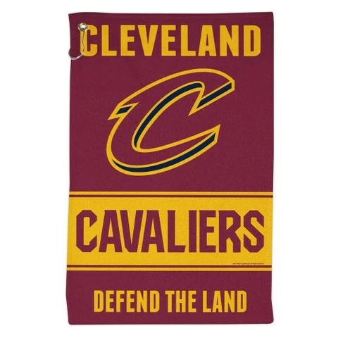 CLEVELAND CAVALIERS ALL PURPOSE GOLF TAILGATE TOWEL 16"X25" HOOK AND GROMMET Cover