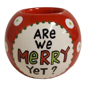 Enesco Christmas Holiday Are We Merry Yet Tealight Holder - Picture 1 of 8