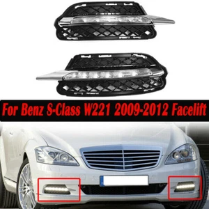 For Benz W221 S Class Facelift 2010 11 2012 LED Daytime Running Fog Light GRILL - Picture 1 of 8