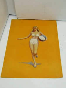 VINTAGE LITHO PRINT SIGNED PAUL KAFKA SEXY NUDE WOMEN - Picture 1 of 3