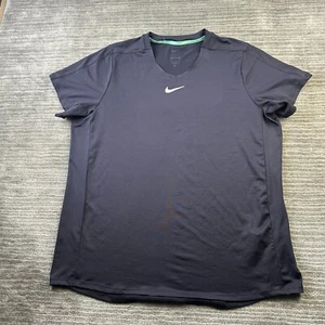 Nike Shirt Mens Extra Large Blue Tennis Court Advantage Slim Fit V Neck - Picture 1 of 9