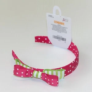 Gymboree Showers of Flowers Dot Stripe Bow Headband size 3 4 5 6 7 8 9 10 11 12 - Picture 1 of 1