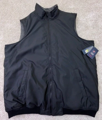 Chaps Vest Mens Extra Large Tall XLT Black Microfiber Polar Fleece Heavyweight - Image 1 of 4