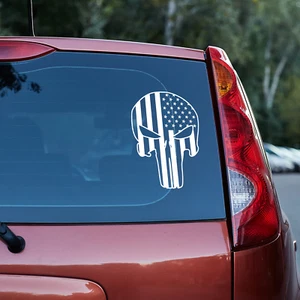 US Flag Skull Vinyl decal truck liberty punisher freedom 4th of july - Picture 1 of 115