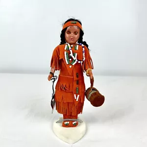 Vintage Eskimo Doll BLM Fait A La Main Hand Made Tag Canada 8" Original on Stand - Picture 1 of 12