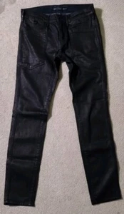Ralph Lauren Waxed Denim Jeans Schwarz Slim Straight Größe 28x30 Neu ohne Etikett - Bild 1 von 6