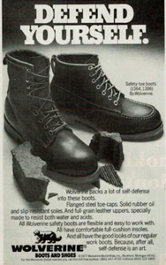 1977 Vintage Print Ad Defend Yourself Wolverine Boots And Shoes Safety-Toe - Bild 1 von 2