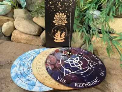 Handmade Dowsing Set Five Pc, Pendulum Divination Mat, Dowsing Kit, 3 Divination - Image 1 of 4