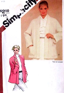 Misses Sewing Pattern Womens size 20 Vtg 80s JIffy Jacket Topper Raglan Sleeve - Picture 1 of 2