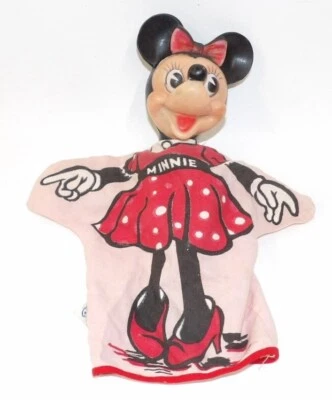 Marioneta de mano de tela de personaje de Walt Disney de colección - Minnie Mouse en lunares rojos Foto 1 de 2