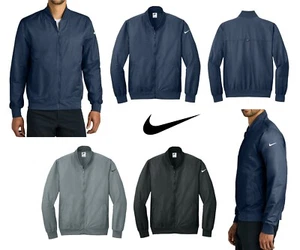 MEN'S NIKE, LIGHTWEIGHT, FULL ZIP BOMBER JACKET, SNAP POCKETS, SWOOSH, XS-4XL - Picture 1 of 7