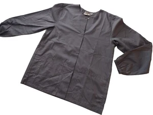 SCRUB ZONE Scrub Shirt Gray,Unisex Button Up Medium Long Sleeve - Picture 1 of 4
