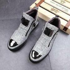 Hot New Chic Mens High Top Sequins Sneakers Casual Shoes Ankle Boots Nightclub 