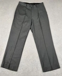 Anzughose Herren 32x28,5 grau extra feine Hose Business Nadelstreifen Plissee - Bild 1 von 13