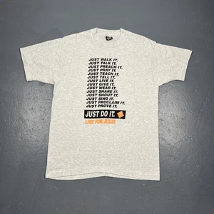 Vintage 90s Christian Just Do It For Jesus Religious Single Stitch Tee Large - Picture 1 of 7