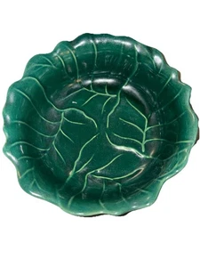Vintage Haeger USA Ceramic Pottery Green Lettuce Cabbage Leaf Bowl 6.25” #285B - Picture 1 of 8