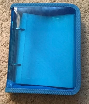 Álbum de fotos azul con 2 anillas cremallera plástico para 5" de ancho x 7" de alto 60 hojas difícil de encontrar Foto 1 de 4