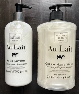 (2x) The Scottish Fine Soaps Co Au Lait Sensitive Body Lotion & Cream Hand Wash - Picture 1 of 3