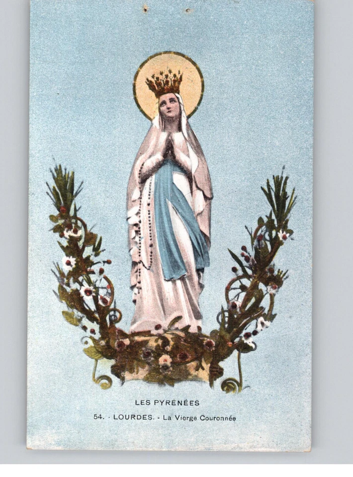 Lourdes La Vierge Couronnee Religious Statue Postcard - Image 1 of 2