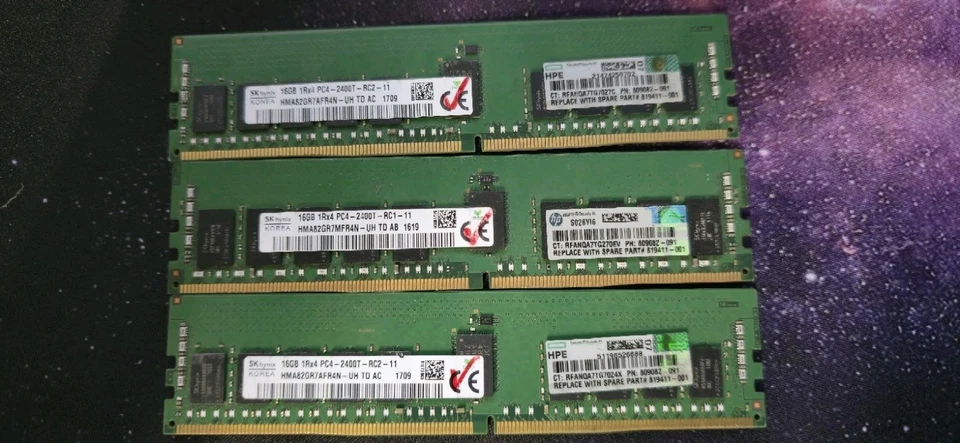 HP DDR4-RAM 16GB PC4-2666V ECC RDIMM 1R - 864707-591 1XD85AA HMA82GR7AFR4N-VK - Bild 1 von 1