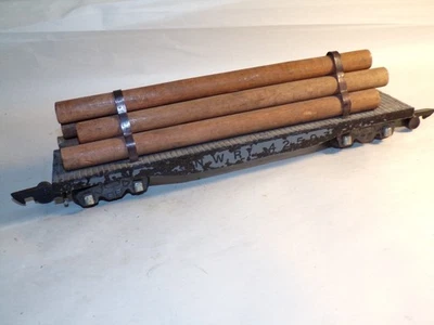 Original Vintage American Flyer S Gauge 628 Log Car Pressed wood base 1947 - Image 1 of 4